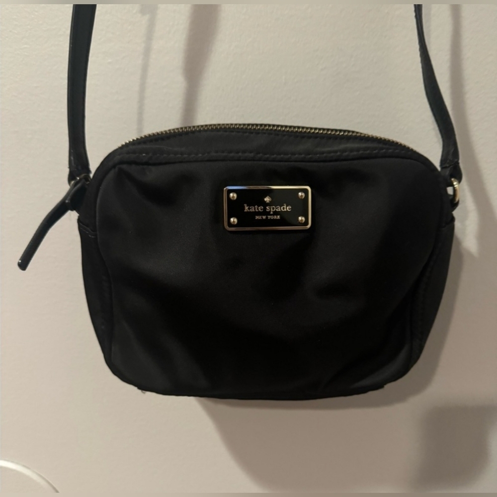 KATE SPADE Mindy Black Avenue Canvas Crossbody Camera Bag